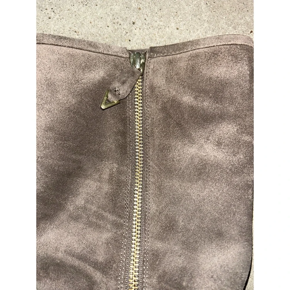 Vionic Women's Mica Grey Water Resistant Suede Mid Calf Zip Boots Sz 7